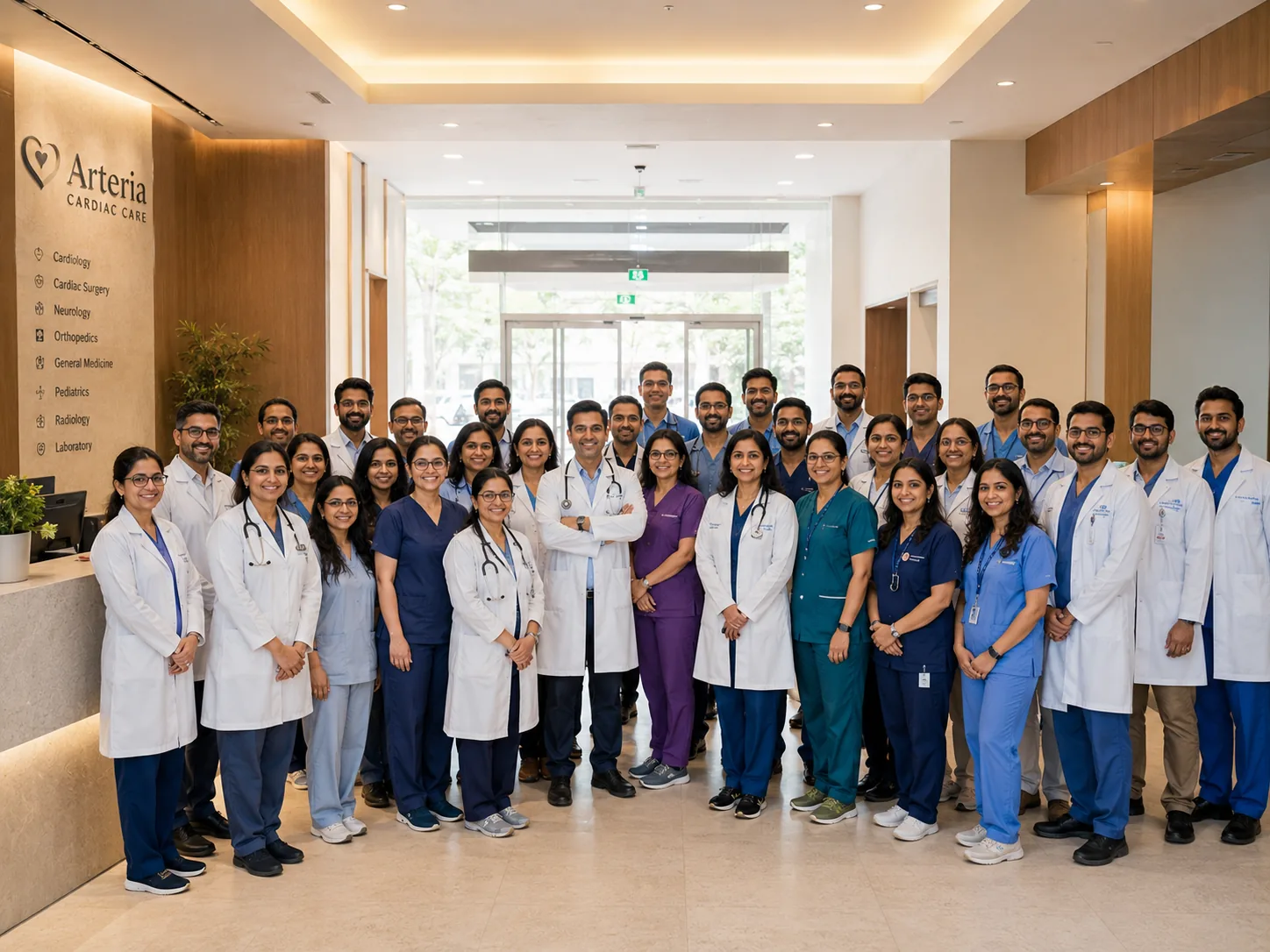 Arteria cardiac care team in the clinic reception